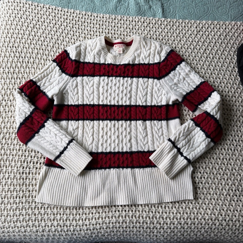 Brooks Brothers Women's Cable Knit Sweater - Red and White